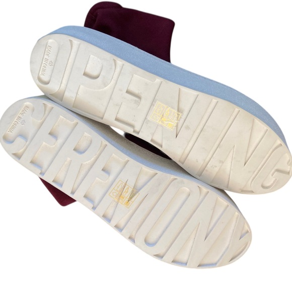 Opening Ceremony High Top Platform Sneaker NWT Burgundy Red Chunky White Sole - Picture 7 of 11